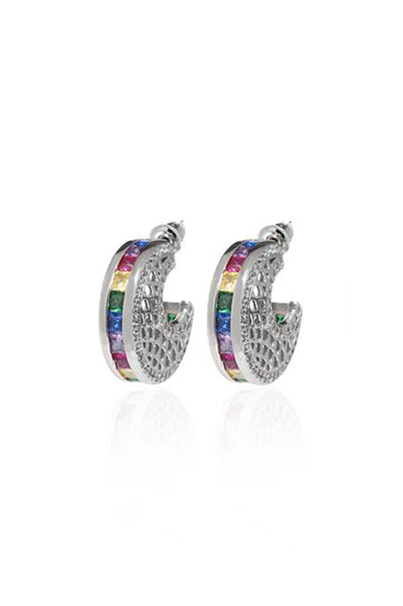 Flash mob hoops in silver/multi