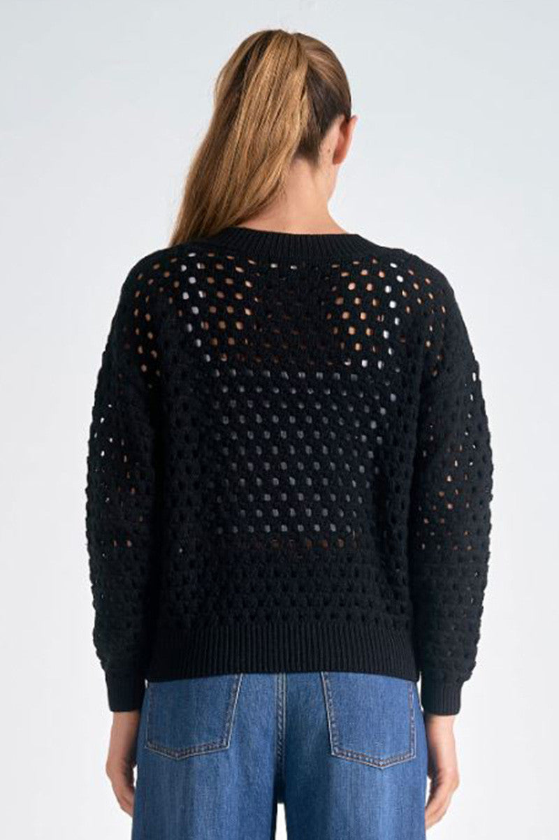 Aster sweater cardigan in black back view