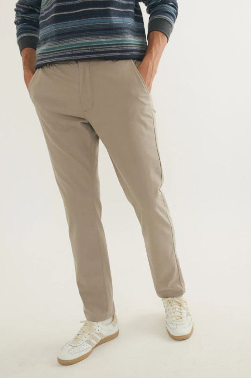 Breeze Saturday Chino in Khaki front view