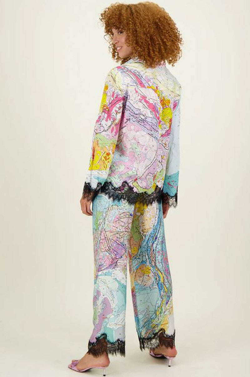 Cora lace track pants in aerial photograph back view