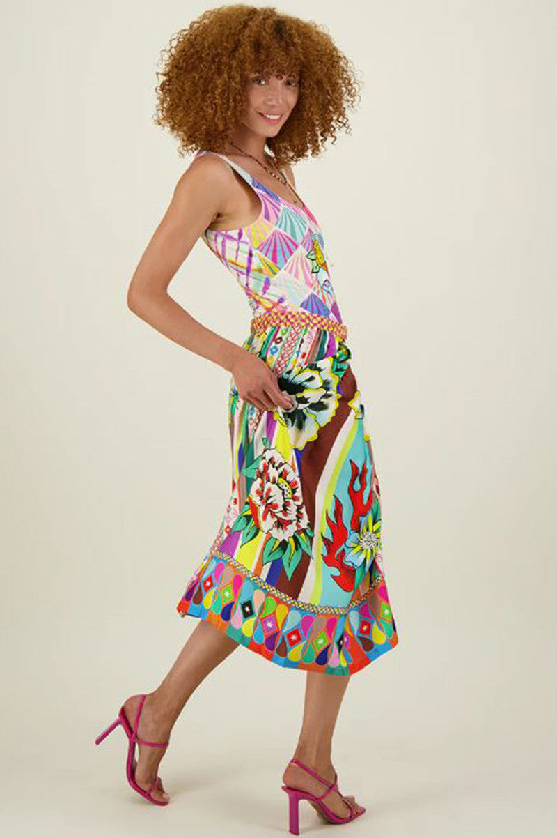 vanessa printed skirt in flower side view