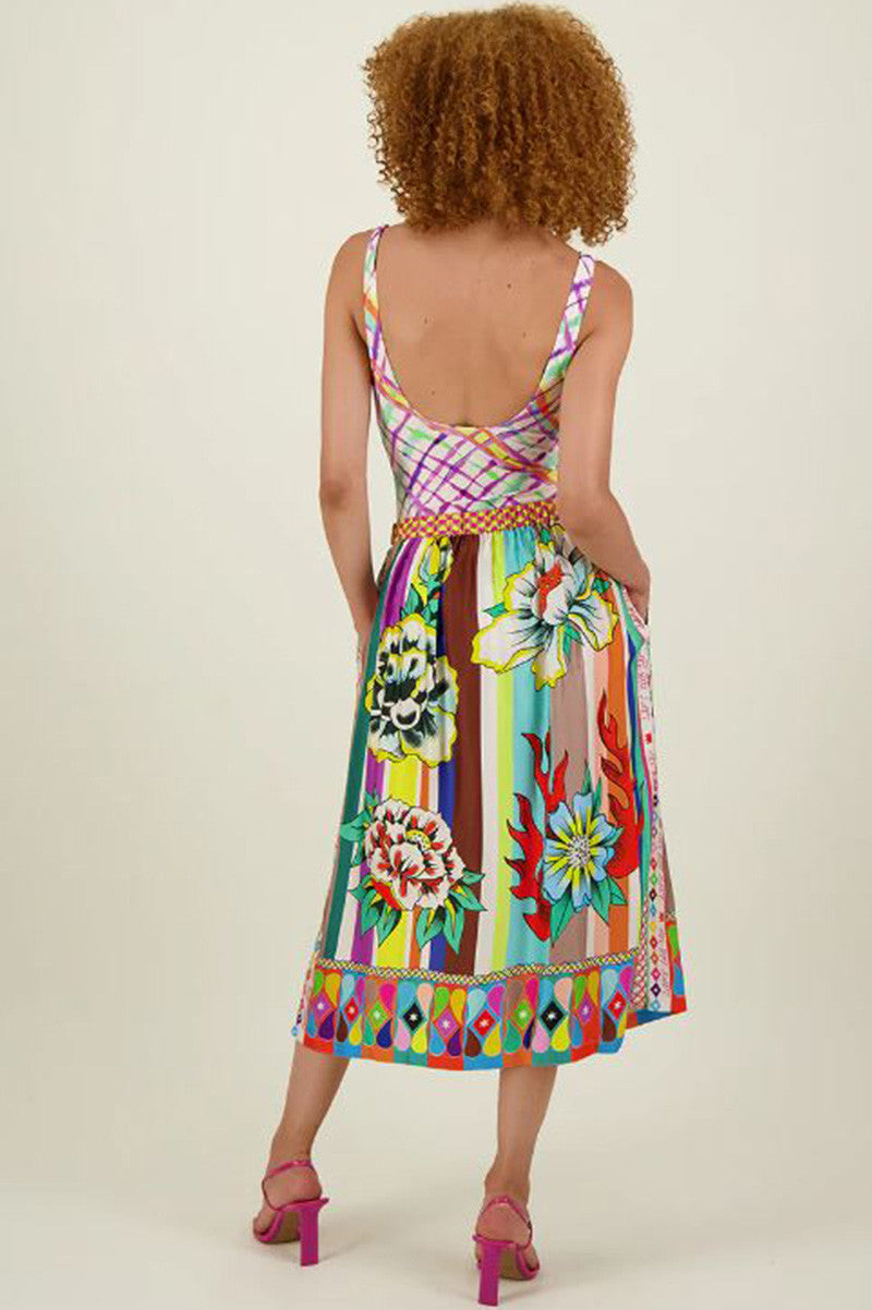 vanessa printed skirt in flower back view