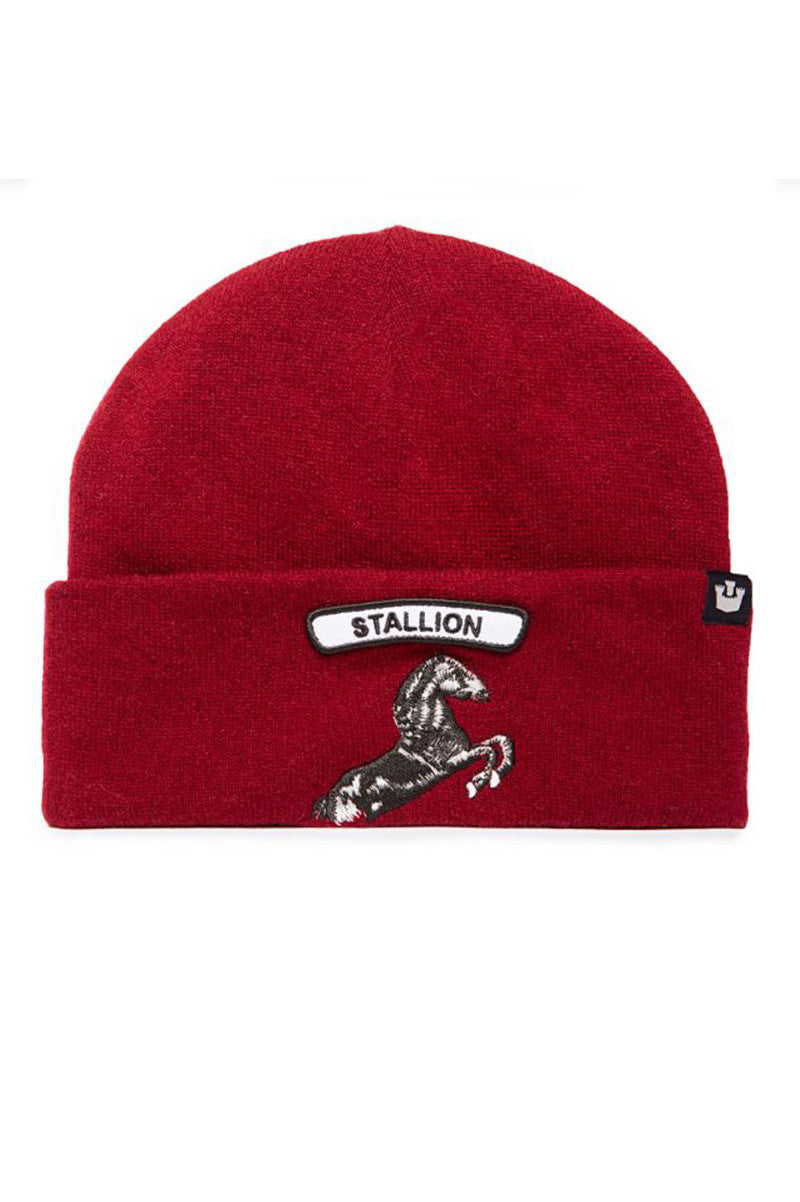 Soft rock "Stallion" beanie in burgundy