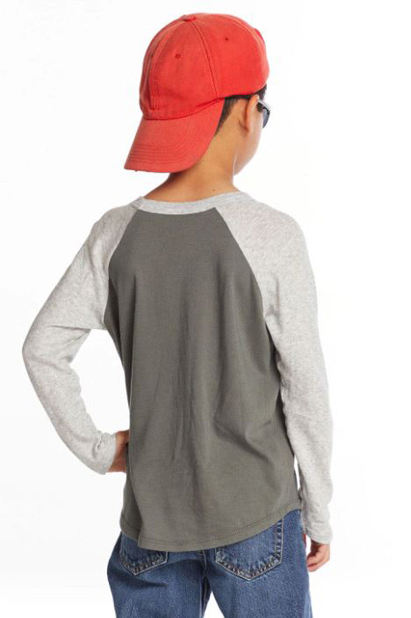 cool dino long sleeve tee in safari back view