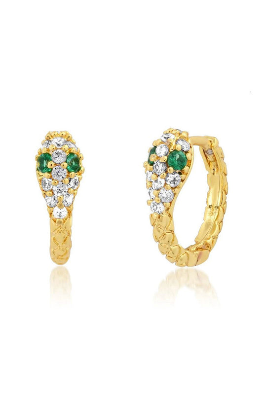 snake huggies in gold/green