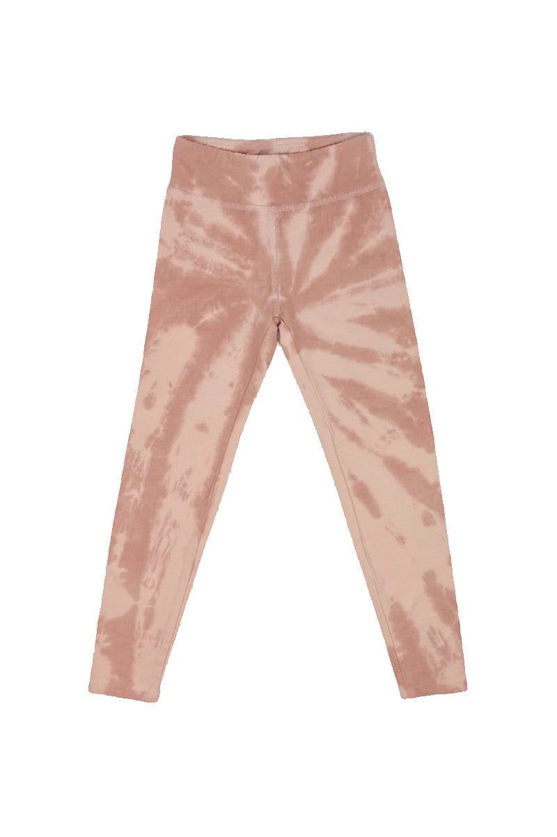 flower child leggings in faded pink/rose tie dye