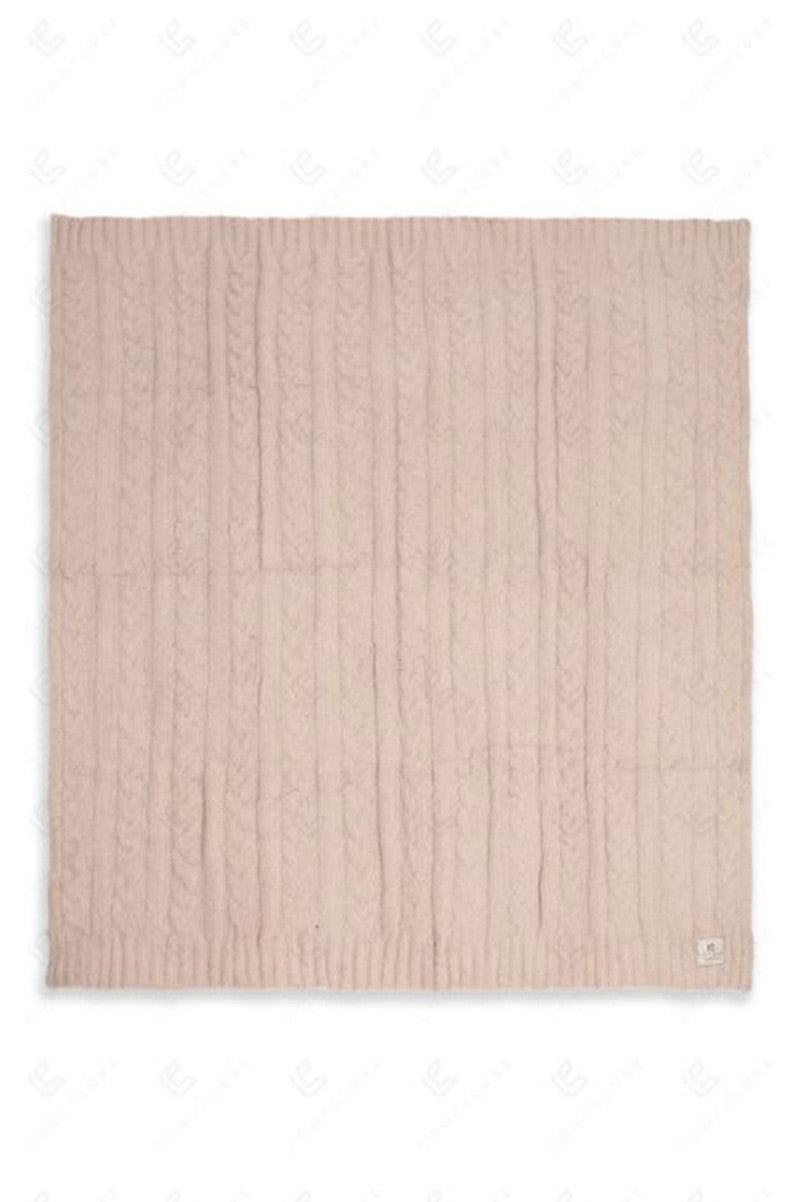 BRAIDED CABLE KNIT LUXURY SOFT THROW BLANKET