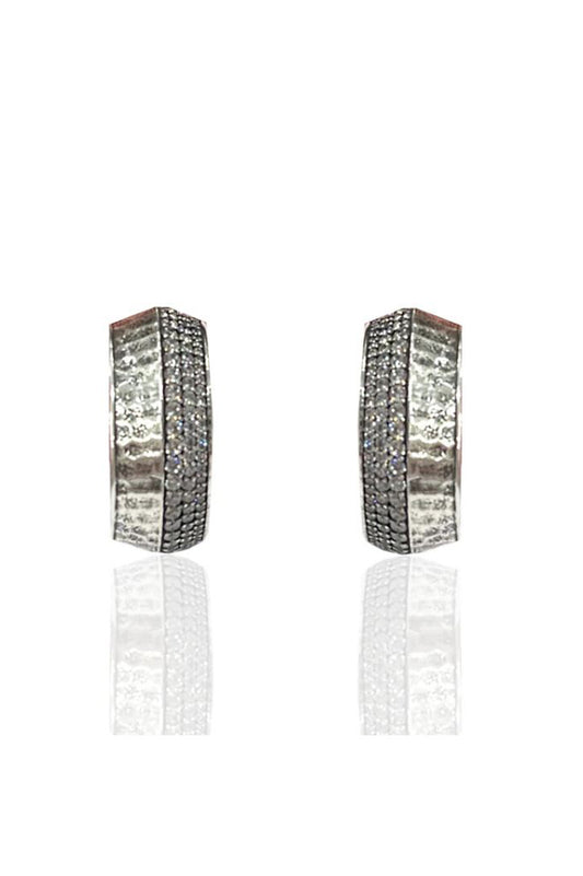 NOMA HOOPS in vintage silver/clear