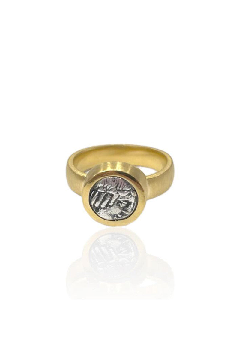 FLORA COIN RING in gold/vs