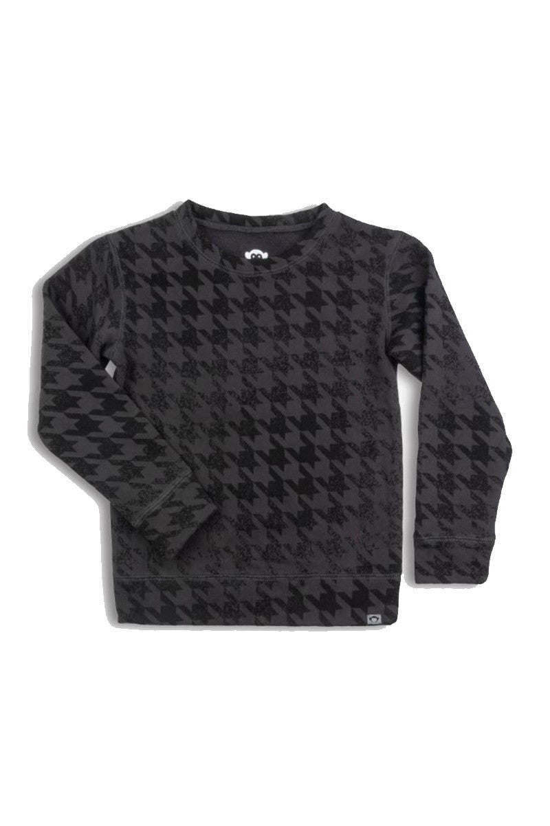 revel crewneck in black houndstooth
