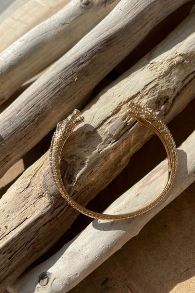 crocodile bracelet in gold
