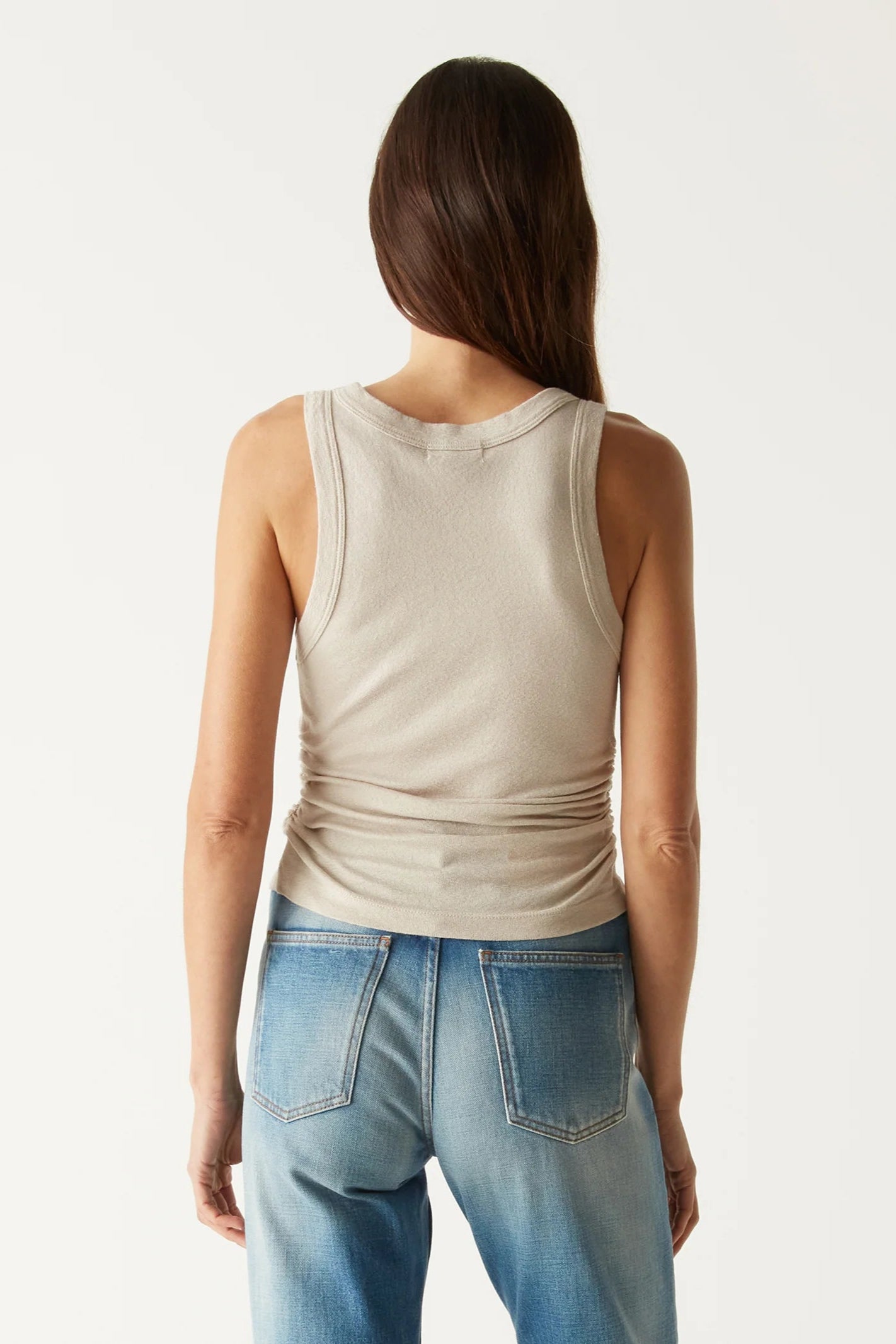 ELLA CROP TANK IN CEMENT BACK VIEW