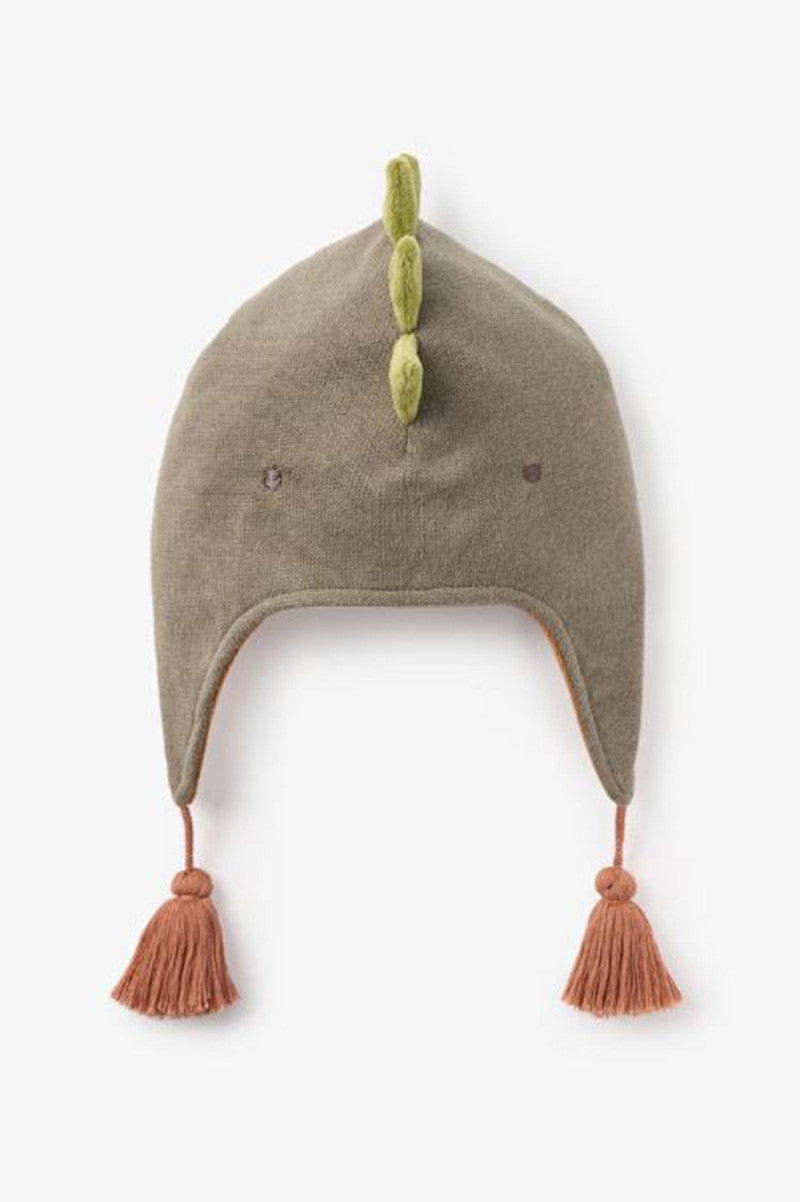 aviator hat in olive green dino