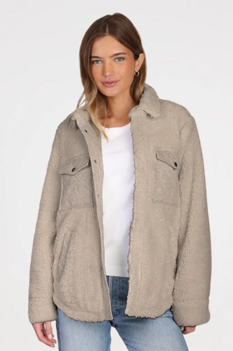 ALEX SHERPA JACKET in beige front view