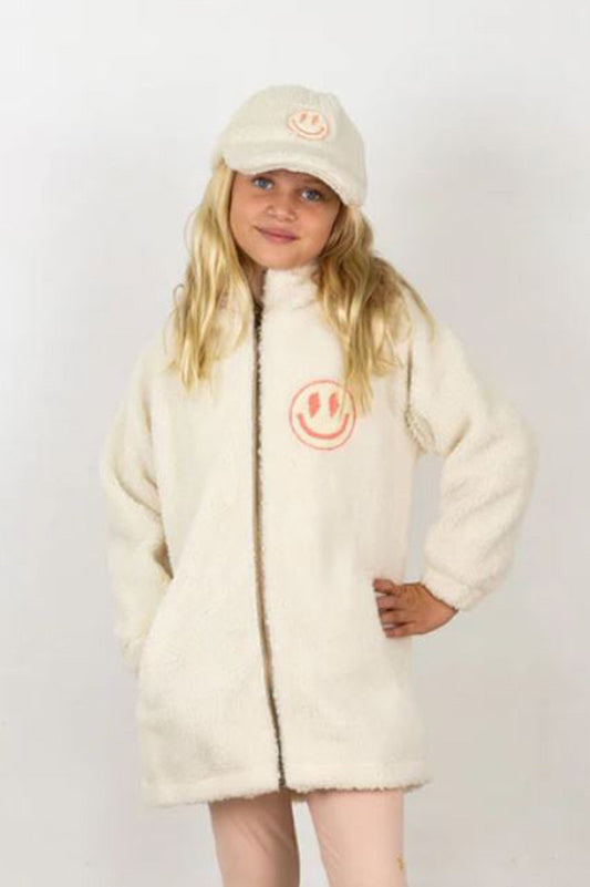 Happy days trench jacket in natural sherpa style view