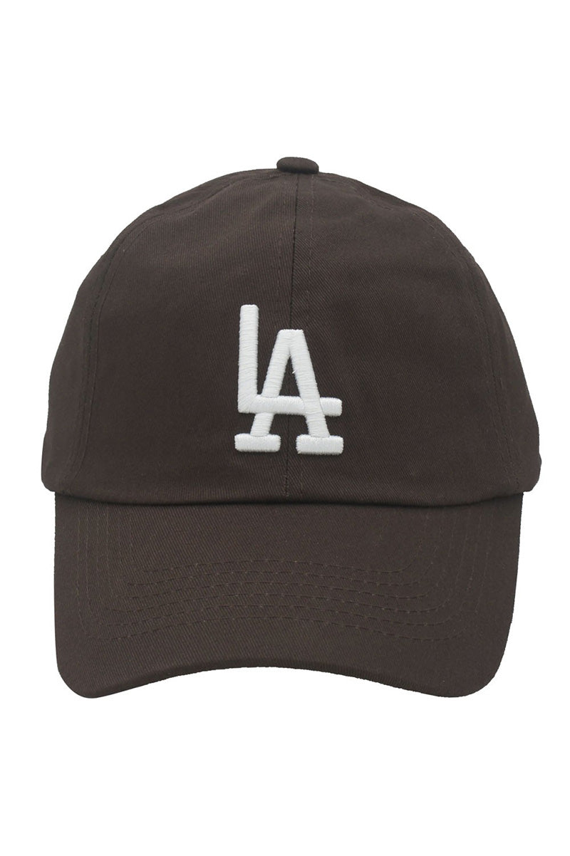 LA embroidered hat in brown
