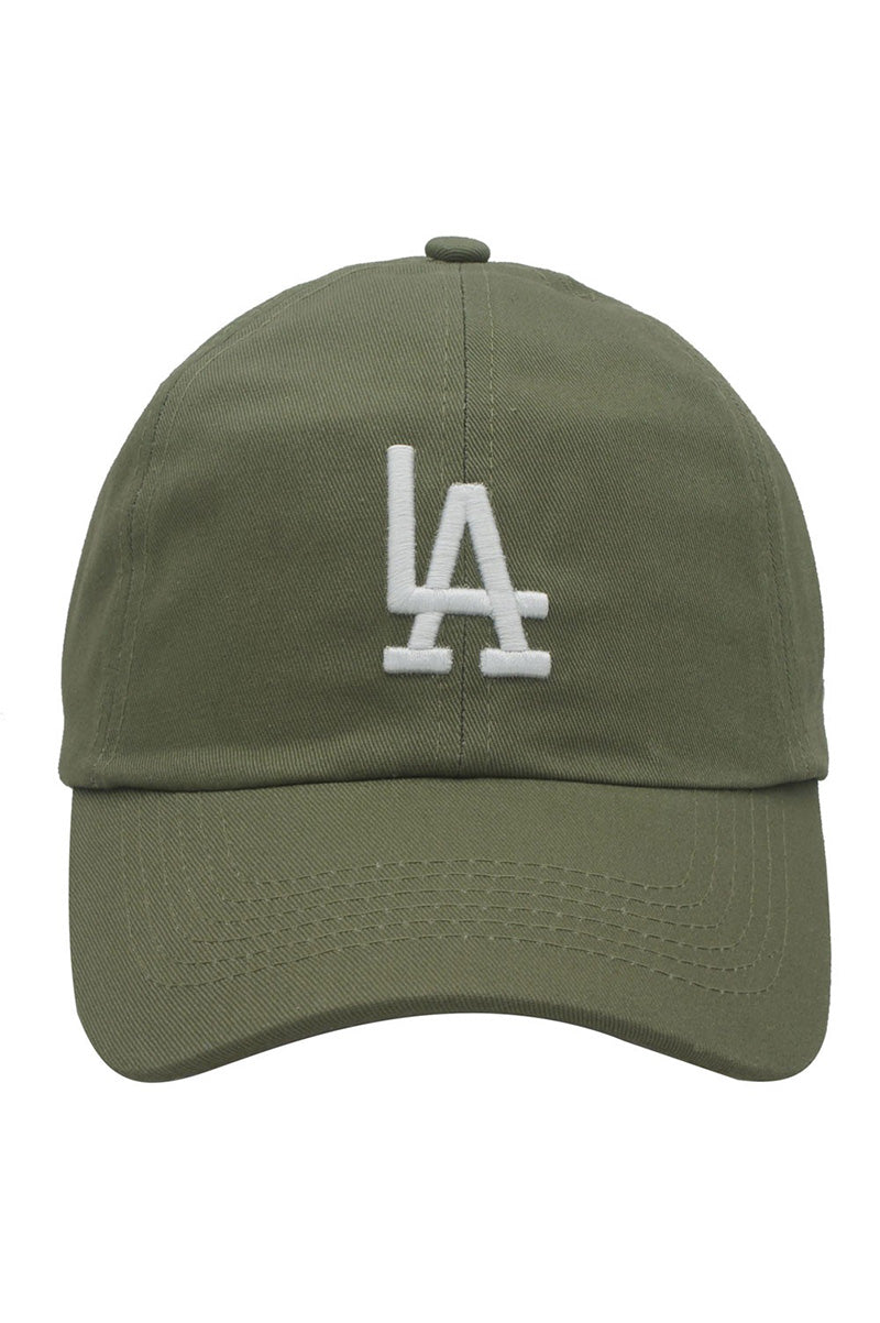 LA embroidered hat in olive