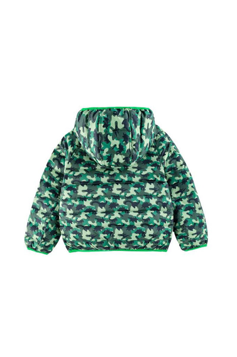 RYAN REVERSIBLE DOWN JACKET in dinosaur camo back view