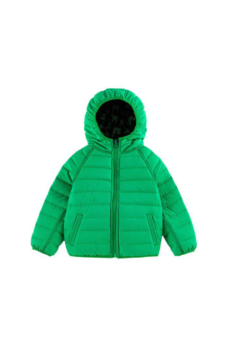 RYAN REVERSIBLE DOWN JACKET in dinosaur camo reversible view