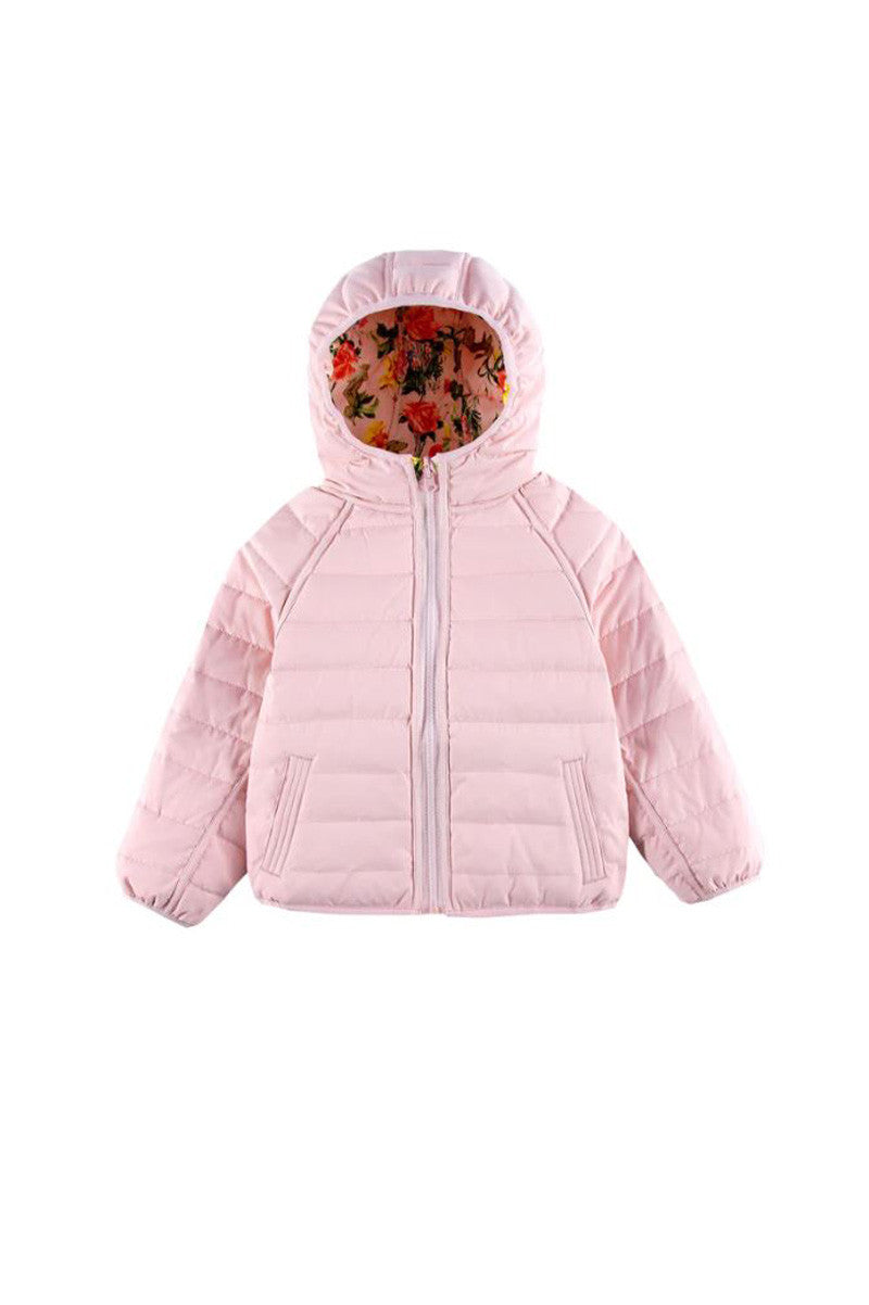 RYAN REVERSIBLE DOWN JACKET in flower reversible view
