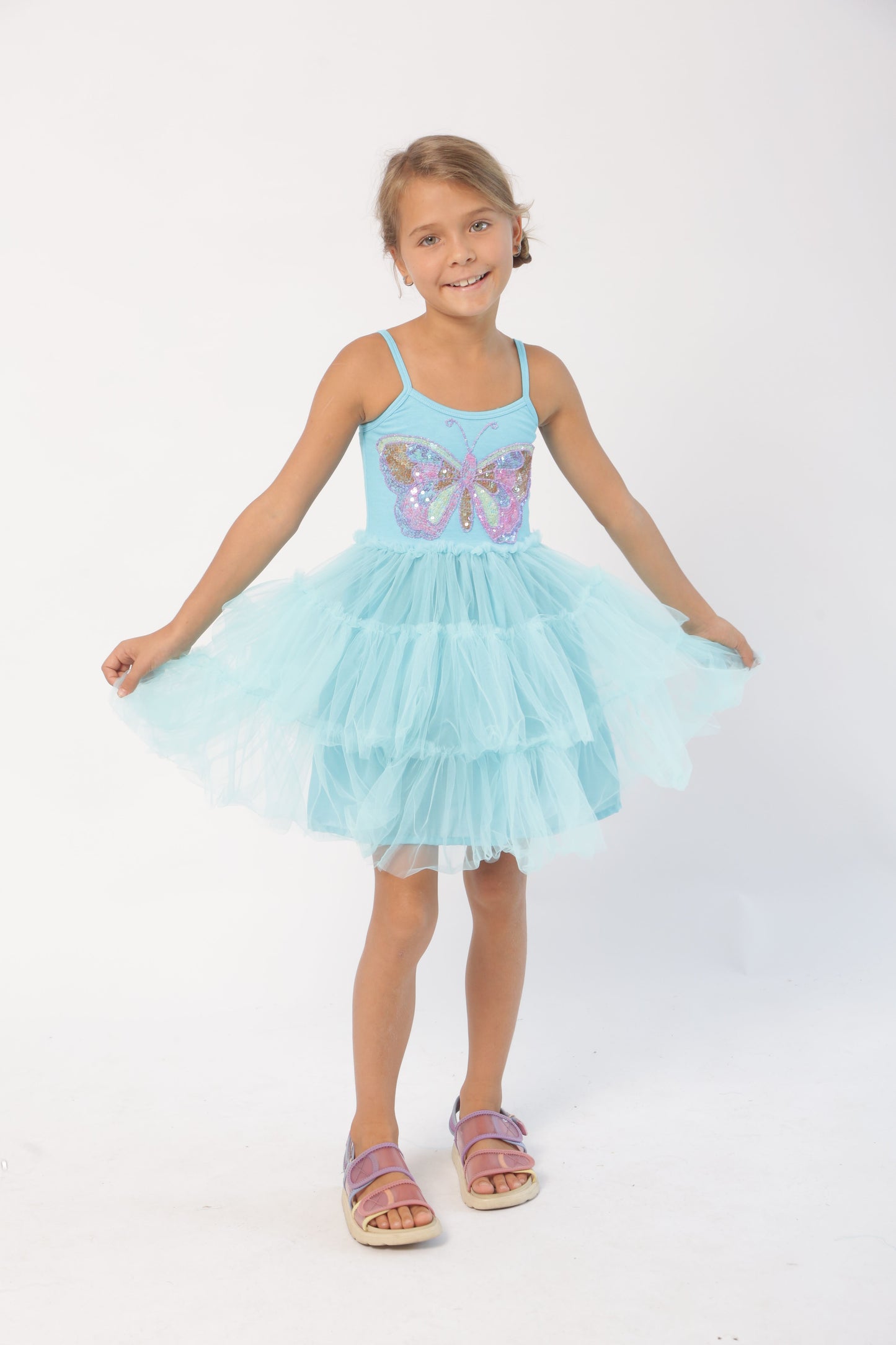 Butterfly dress in turquoise