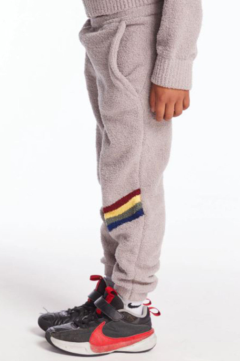 FUZZY LOUNGE PANT in heather grey side view