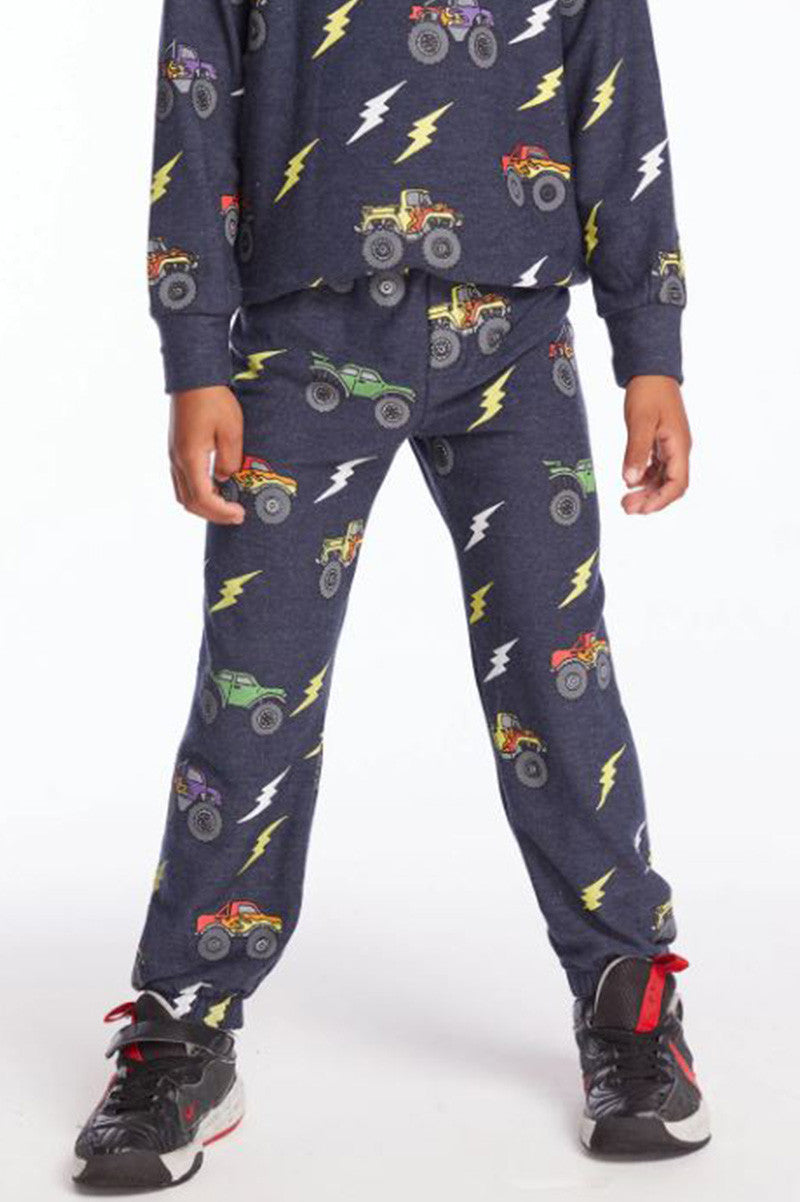 MONSTER TRUCK RALLY LOUNGE PANTS in avalon front view