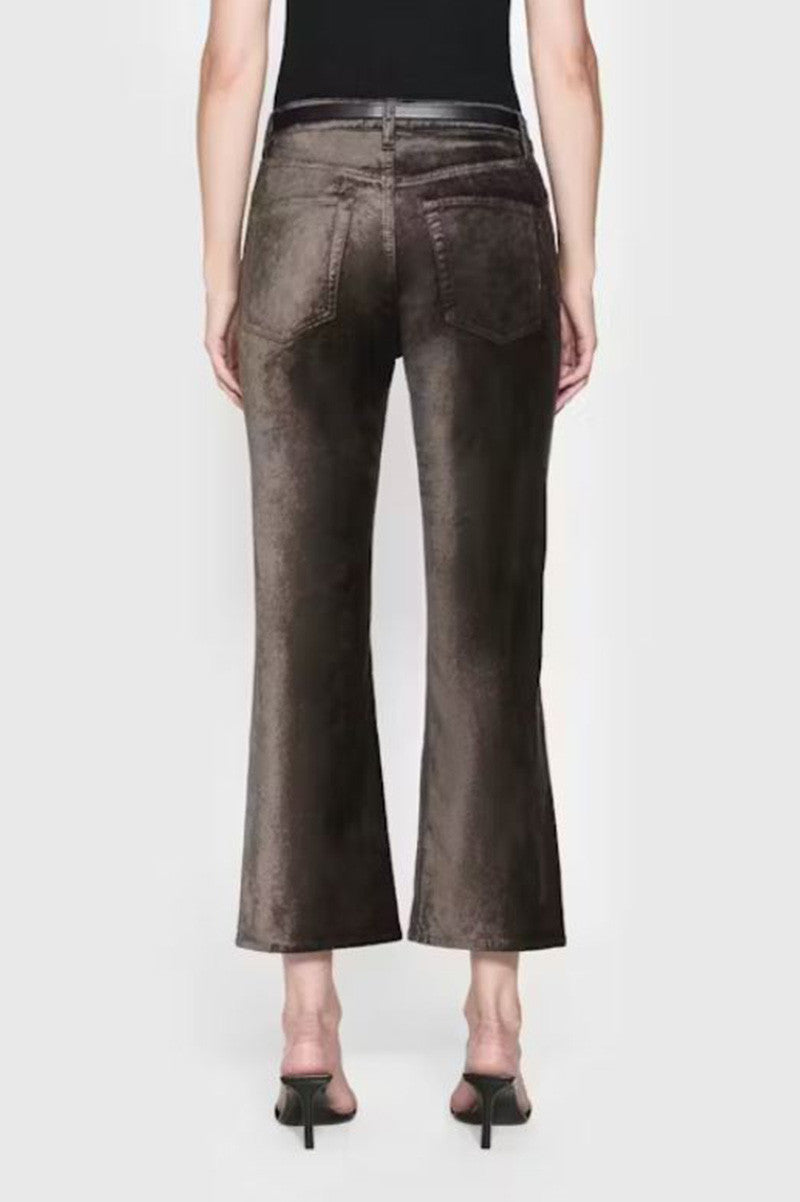 Le crop mini boot pant in comet velvet back view