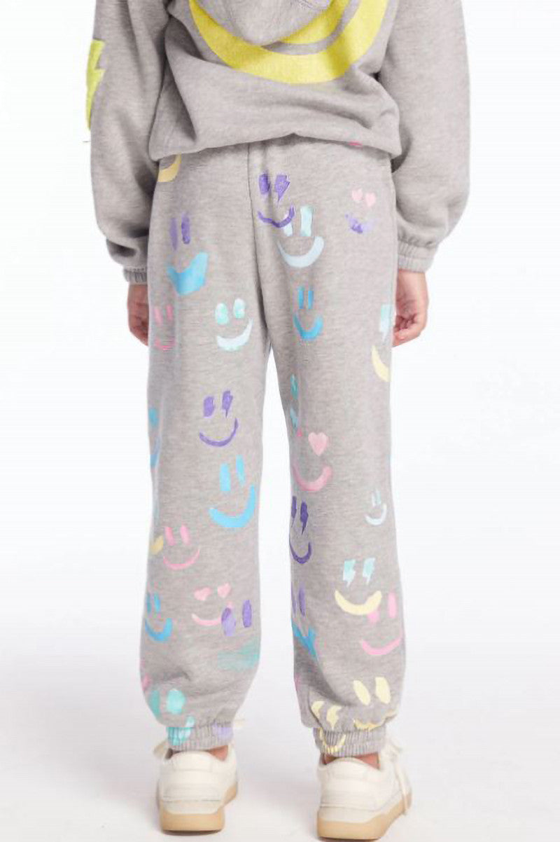 Smiley daze sweatpant in gray back view