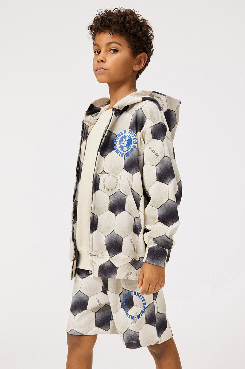 Adian football noise short in beige black style view