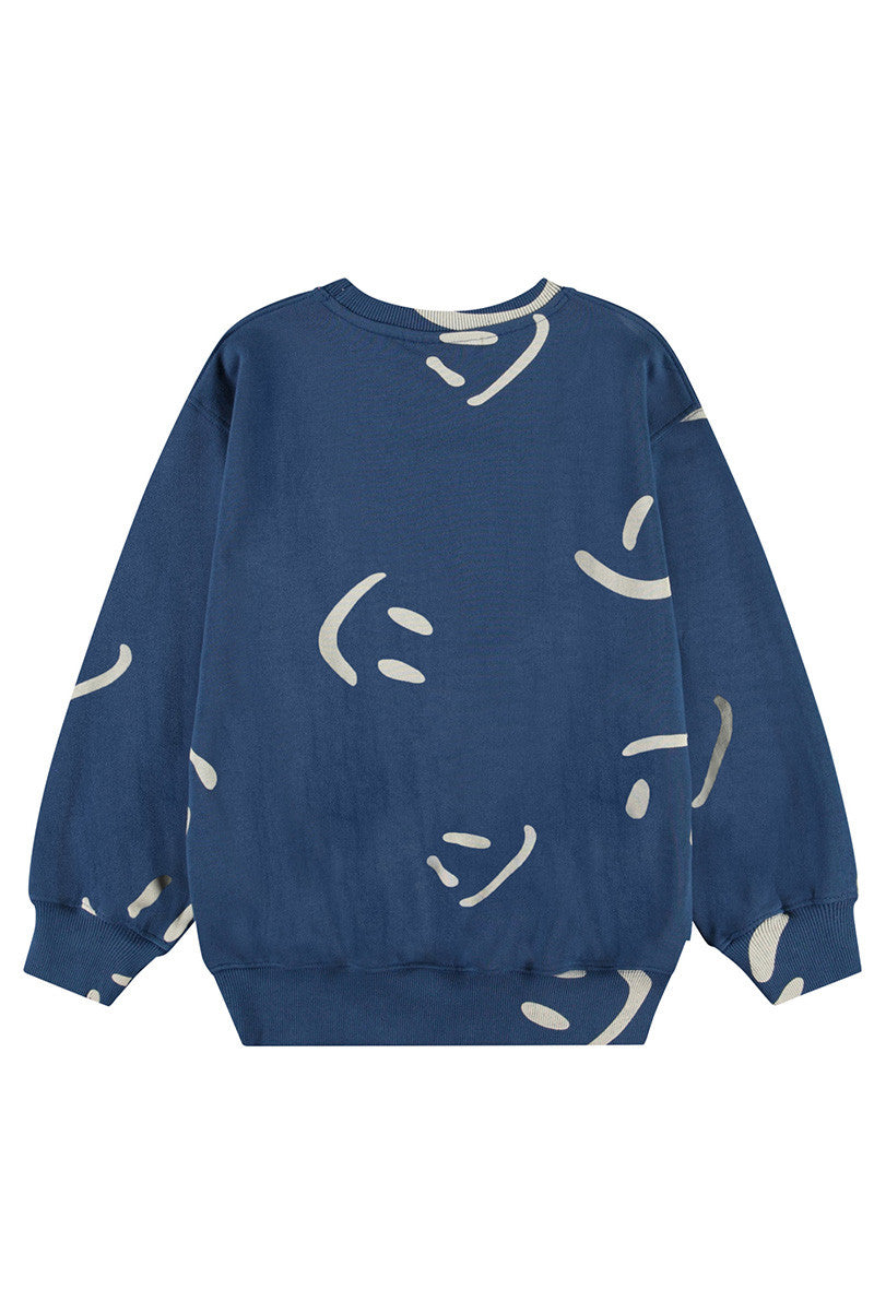 Monti big smiles blue sweatshirt back view
