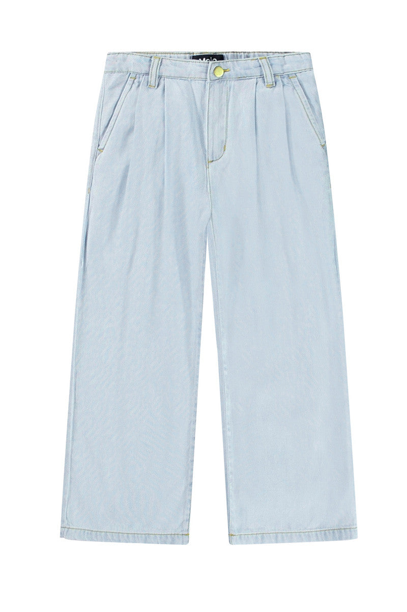 Aeisha denim jeans in bleached drapey front view
