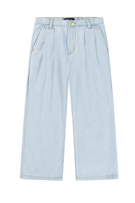 Aeisha denim jeans in bleached drapey front view