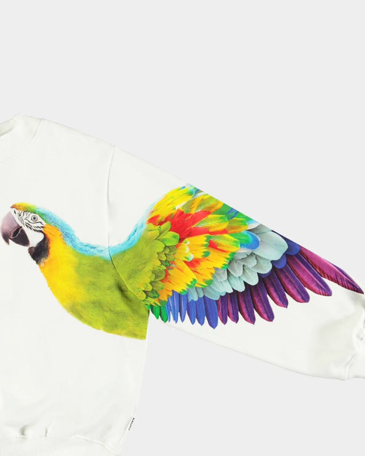 Marge sweatshirt in magic parrots sleeve detail view