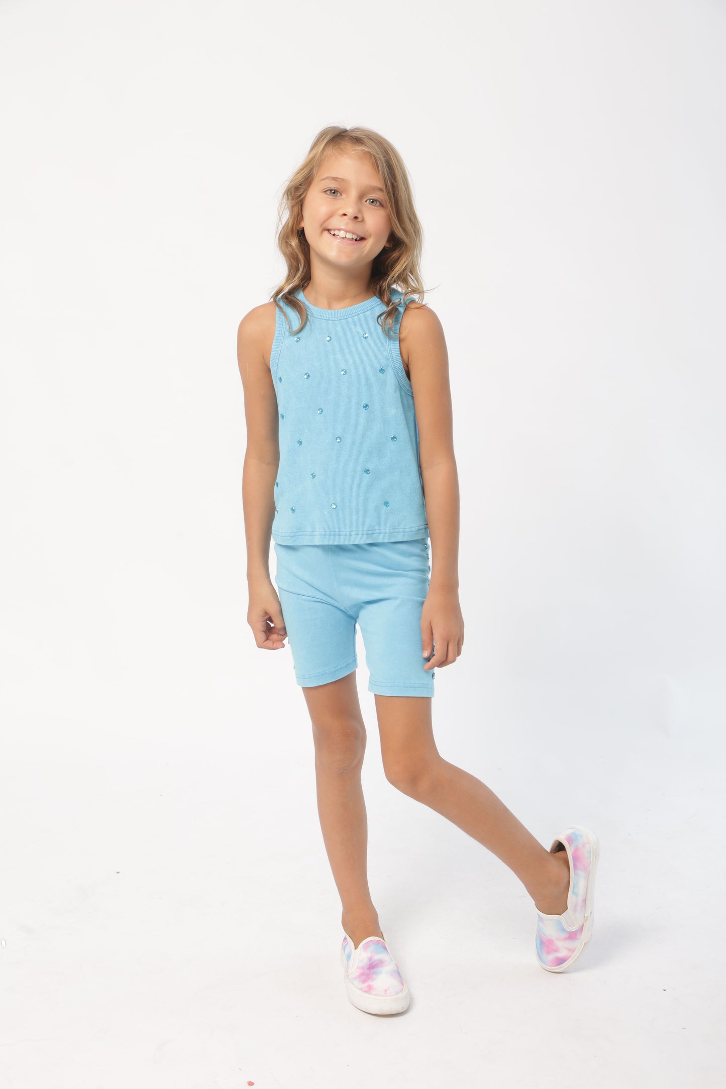Lexi Tank stonewash turquoise style view