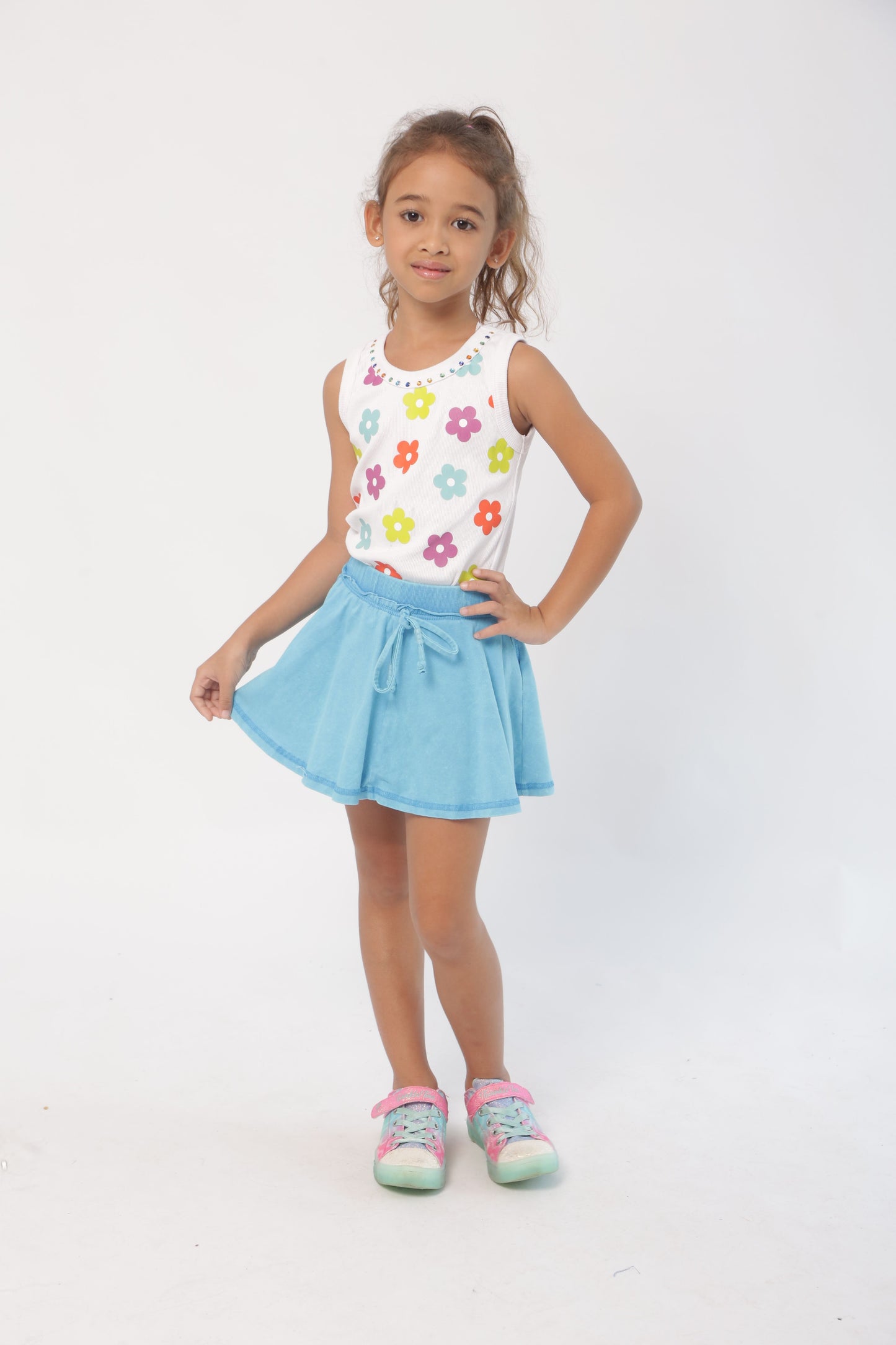 sport skirt stonewash turquoise style view