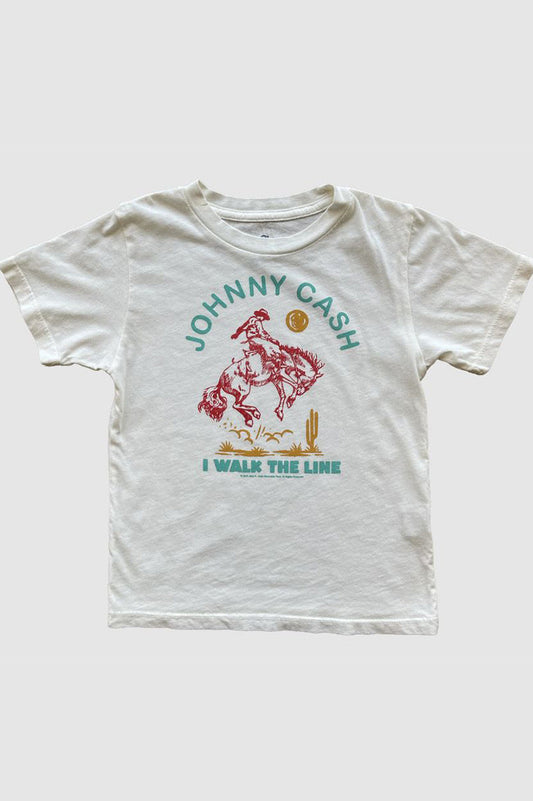 Johnny Cash I walk the line cowboy short sleeve tee in vintage white