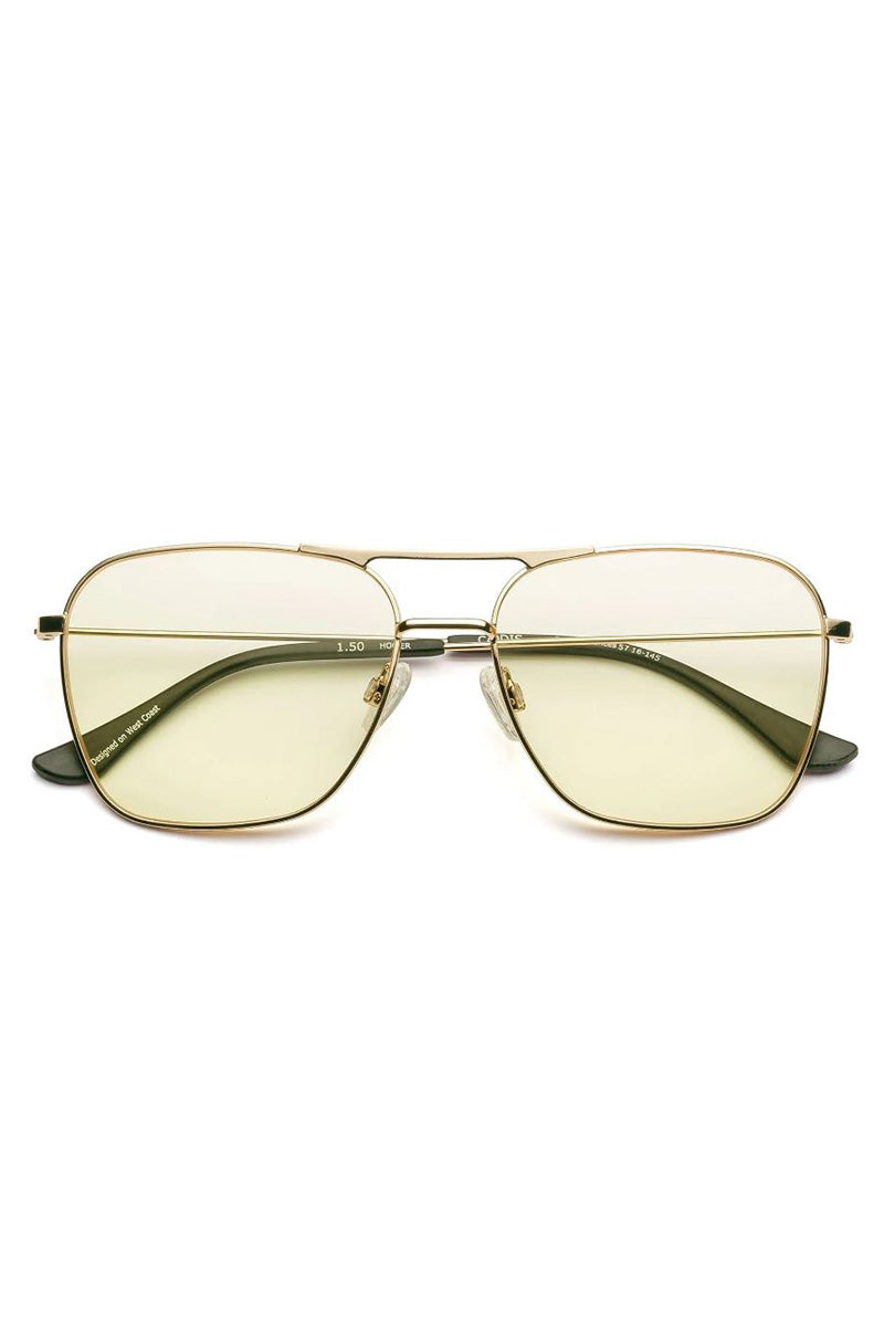 Hooper reading glasses in polished gold and yellow