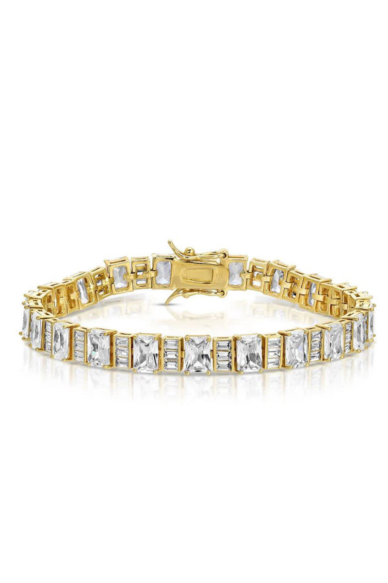 Baguette tennis bracelet in gold