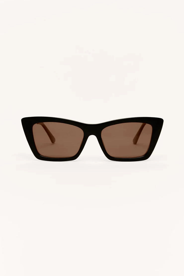 LOOKOUT polarized sunglasses, matte black frame and brown tinted lenses