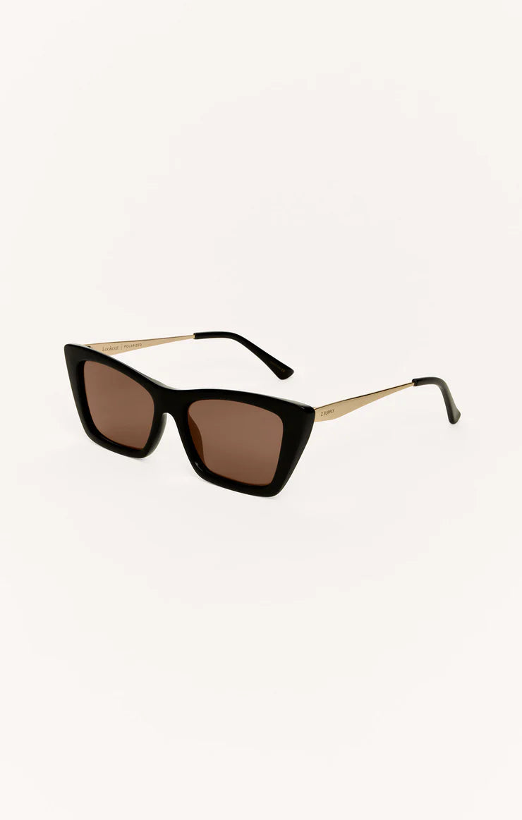 Lookout polarized sunglasses in polish black brown gradient side view