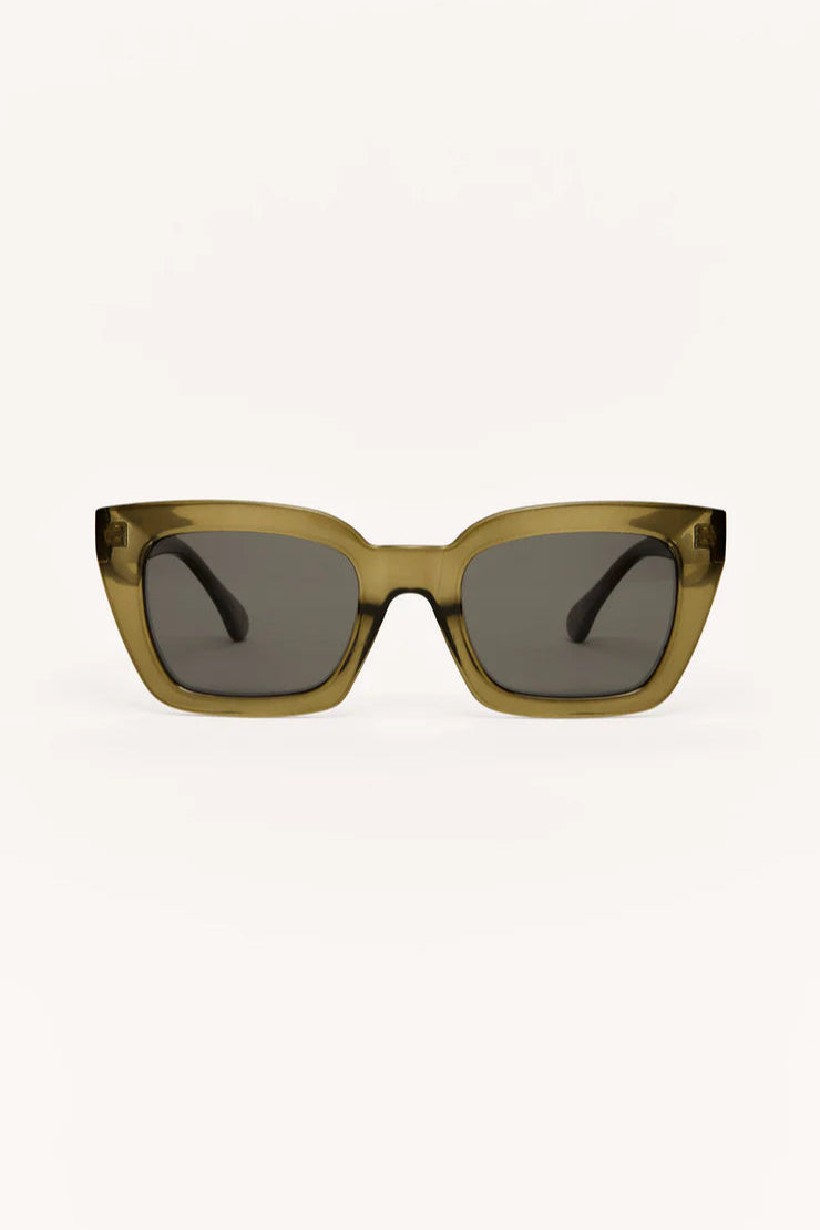 HIDEAWAY POLARIZED SUNGLASSES IN MOSS FRONT VIEW