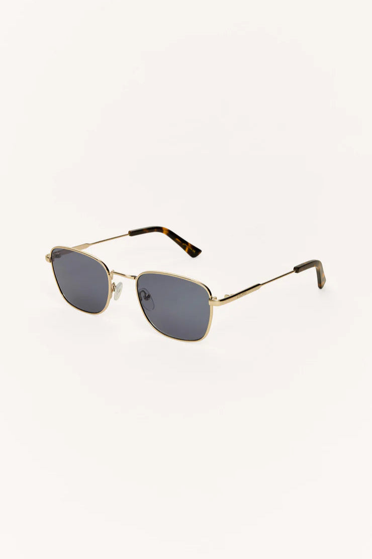 FASTLANE SUNGLASSES IN GOLD/GRAY SIDE VIEW