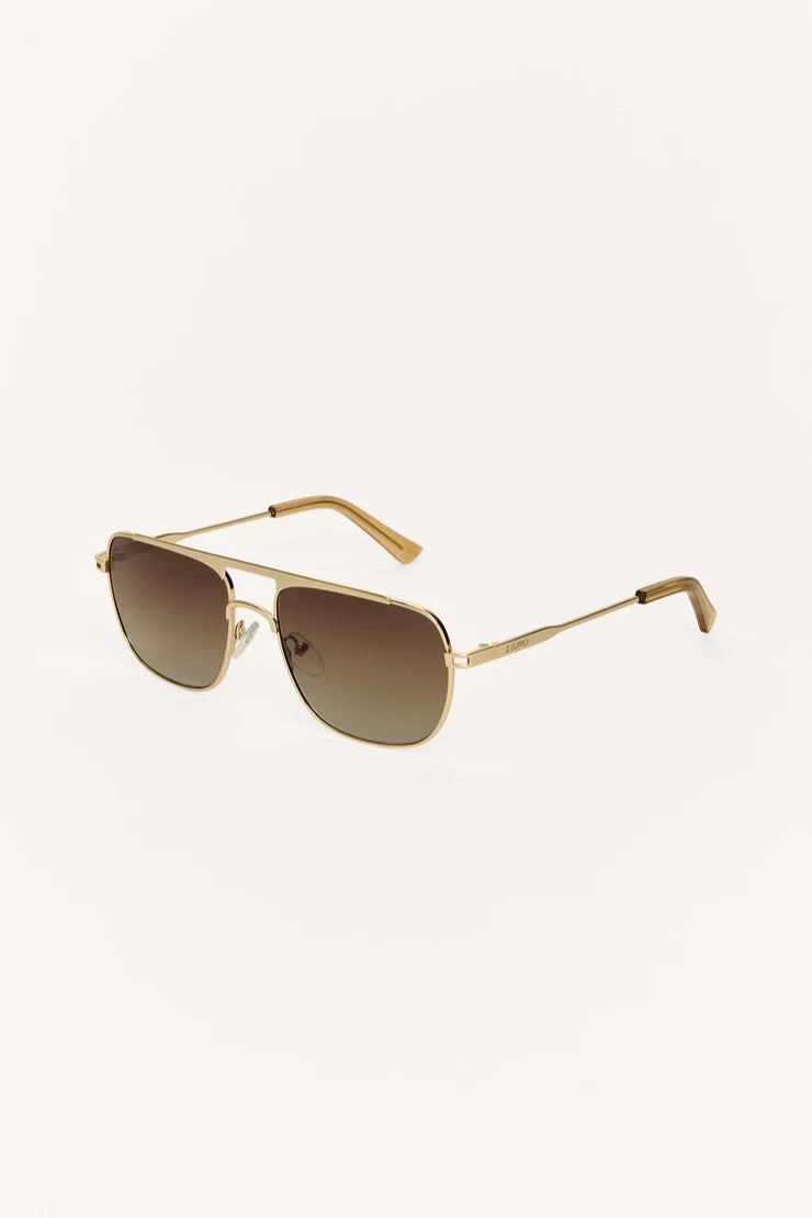 SKYLINE SUNGLASSES IN GOLD/GRADIENT SIDE VIEW