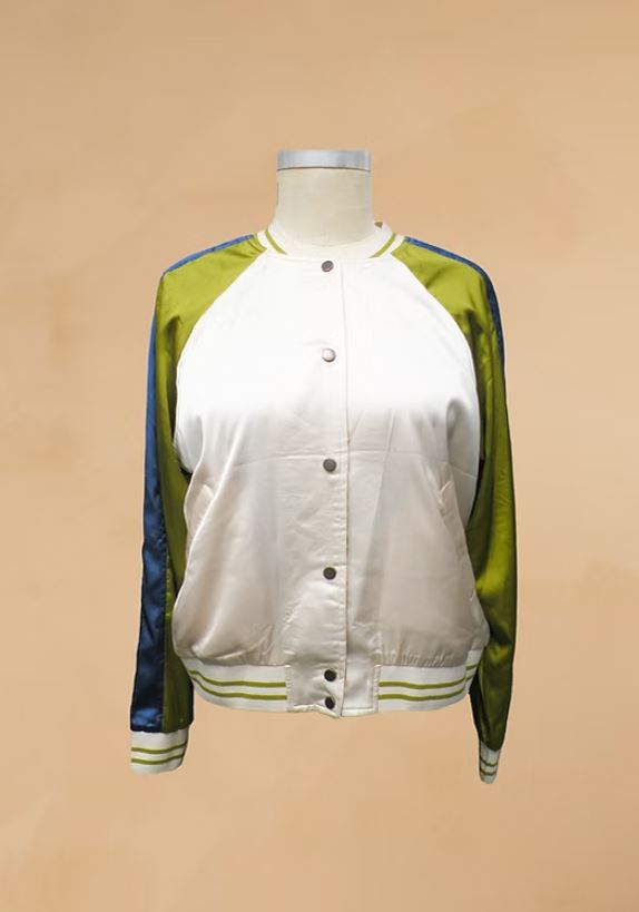 Retro floral peace reversible jacket front view
