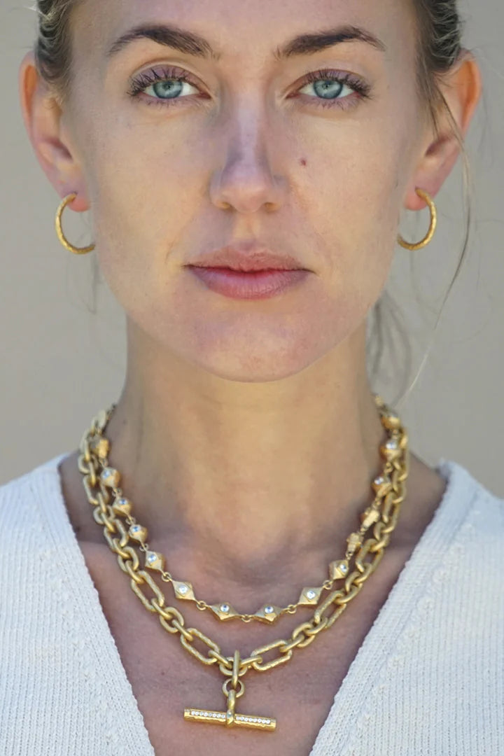 byron toggle neck in gold front view