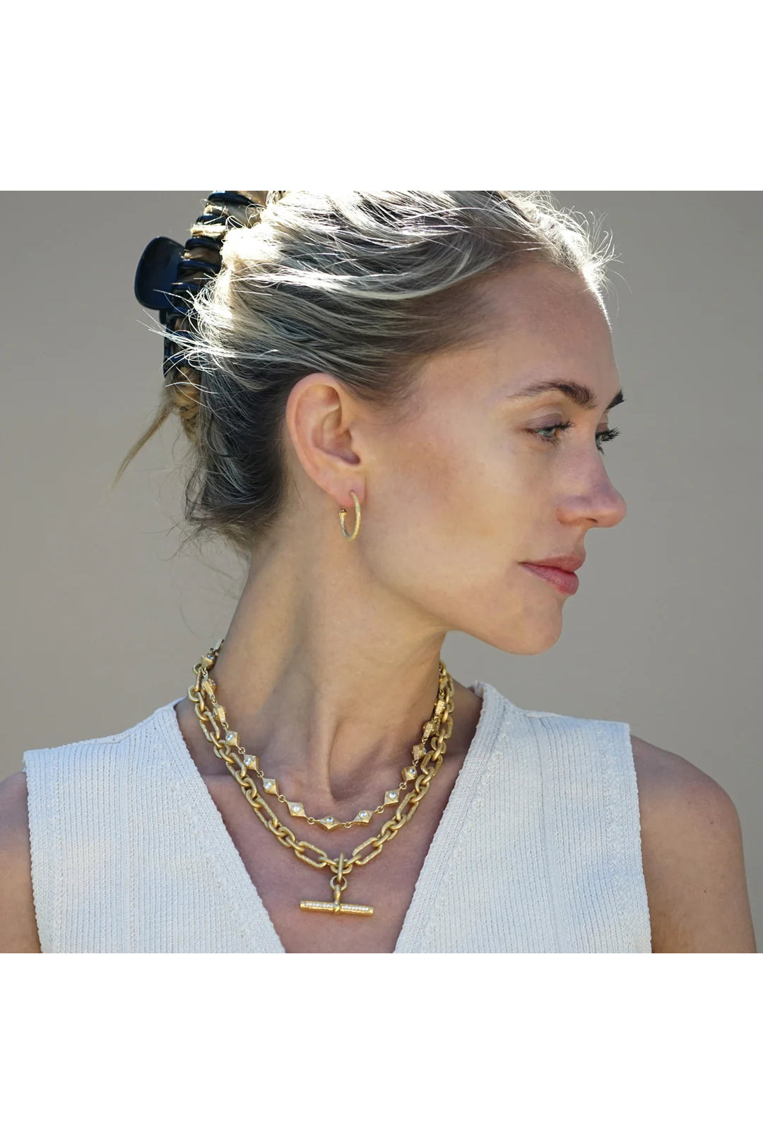 cayden necklace in gold front view