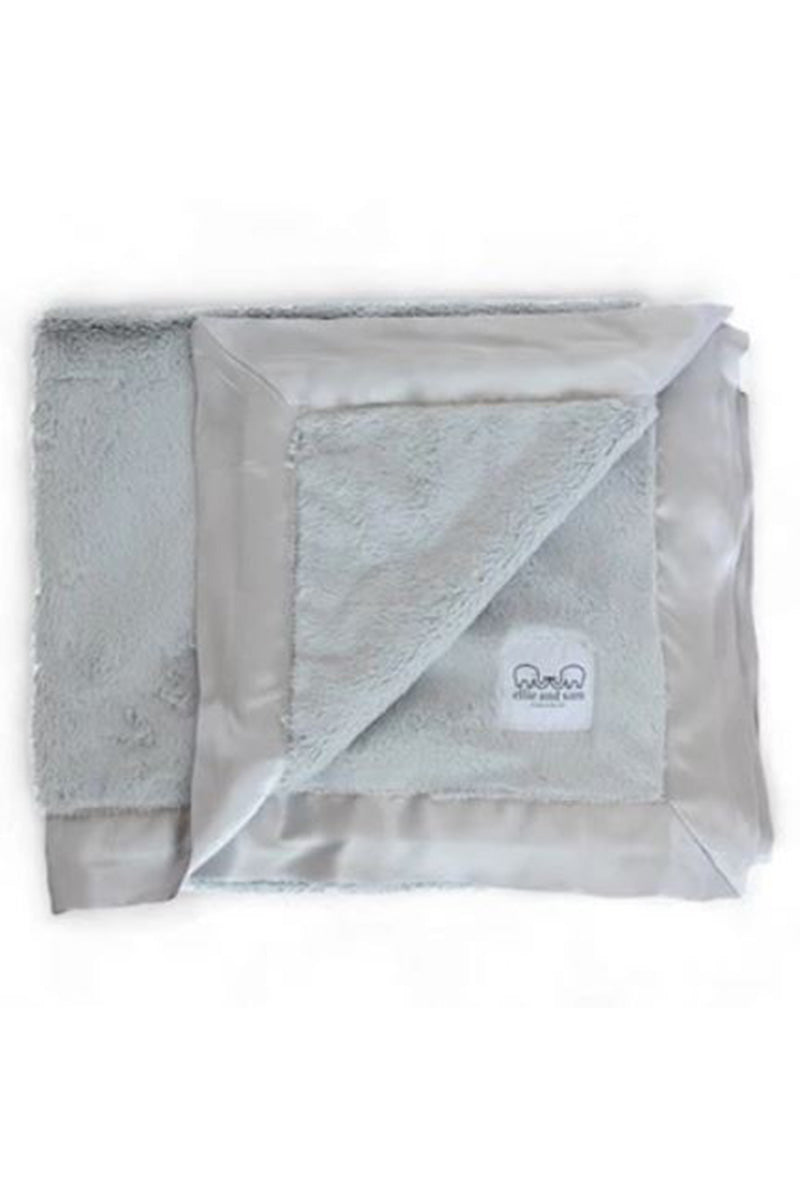 Luxury satin border blanket in silver