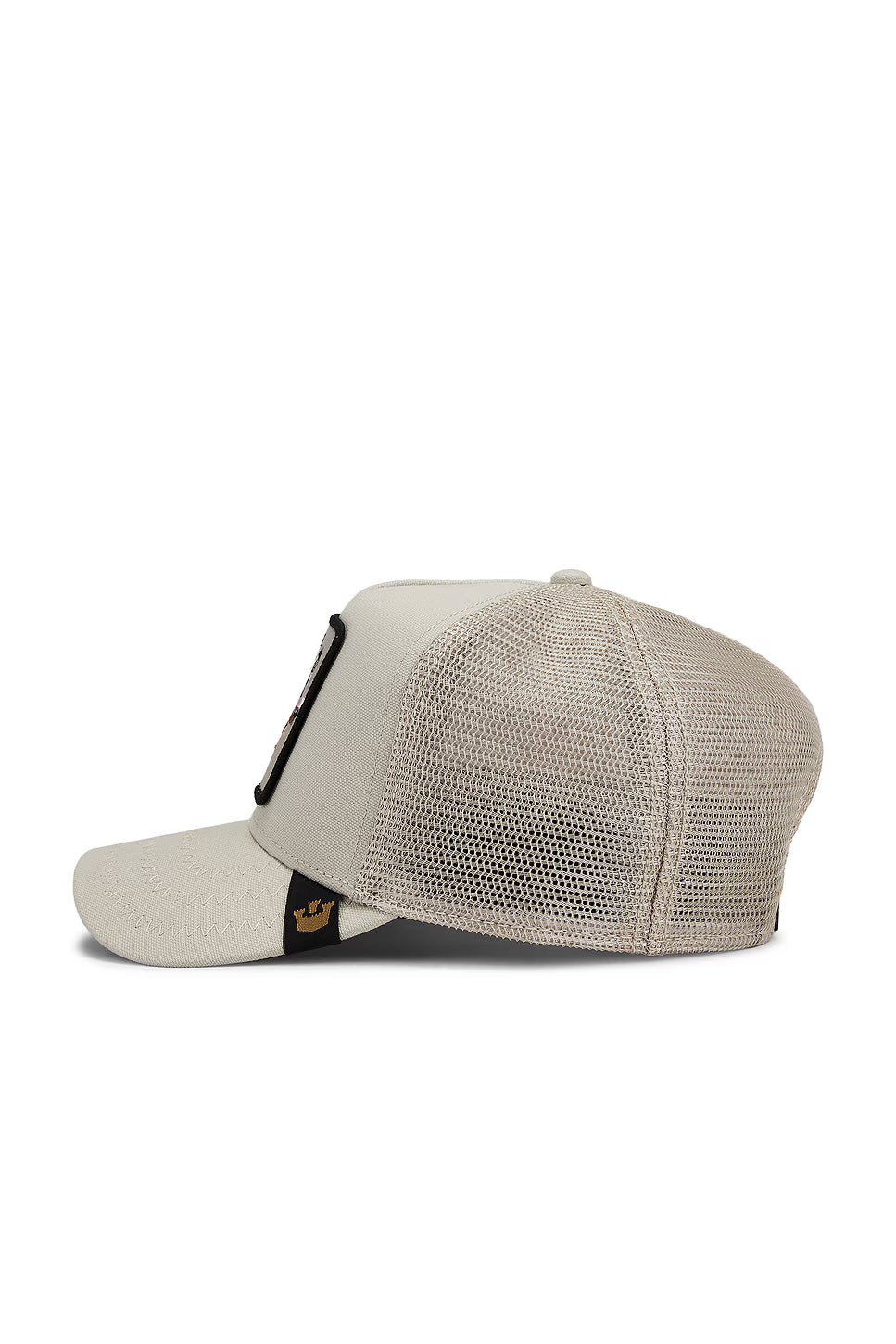 Howling in harmony trucker hat in grey but looks beige side view