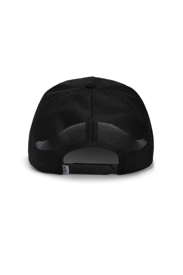 THE SUEDE SKULL TRUCKER IN BLACK BACK VIEW